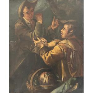 Scène de genre ancienne, dans le goût des Frères Le Nain