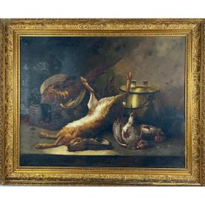 Nature Morte De Chasse Au Gibier Signée Artigau – XIXe Siècle