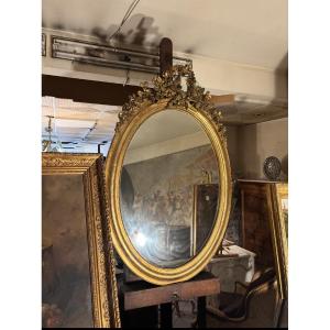 Grand miroir ovale Napoléon III