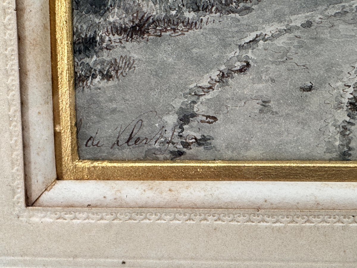 Willem De Klerk (1800-1876), Animated Landscape With Bridge And Ruins.-photo-3