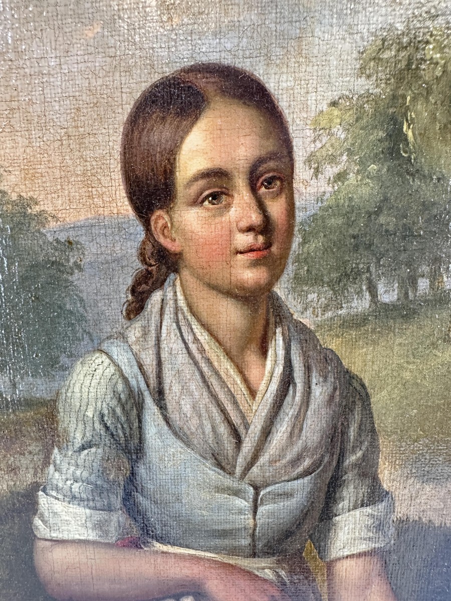 Peasant Woman With Basket, 19th Century.