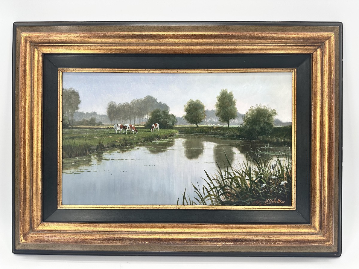 Jan Scholten (1948), Cows On The Banks Of The Lys-photo-2