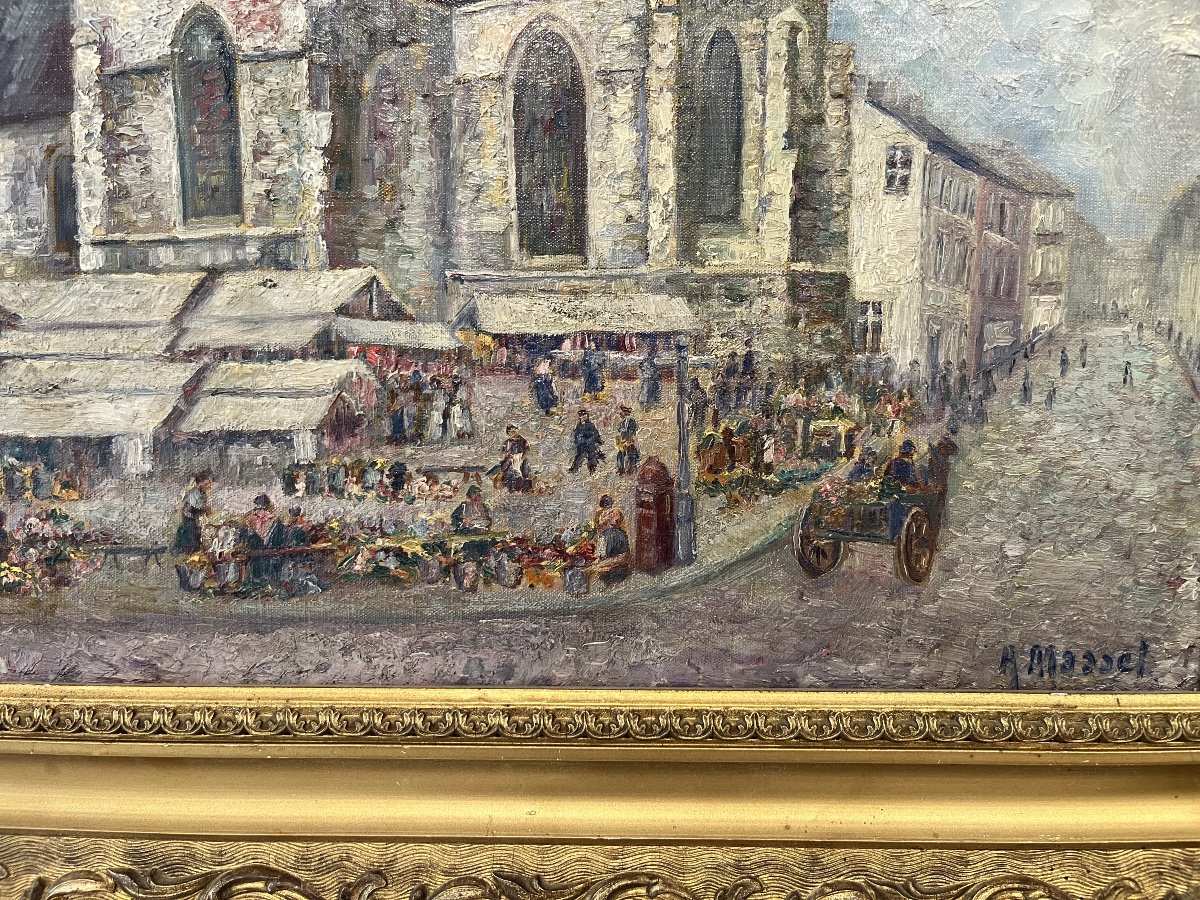 Jour de marché , signature inconnu-photo-2