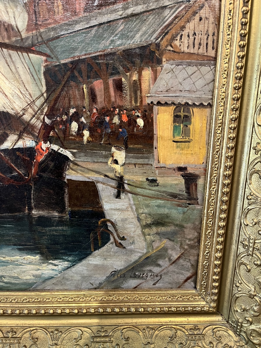 Le port , signature illisible-photo-4