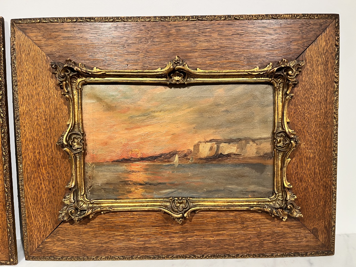 Paire de marines impressioniste, env 1900-photo-2