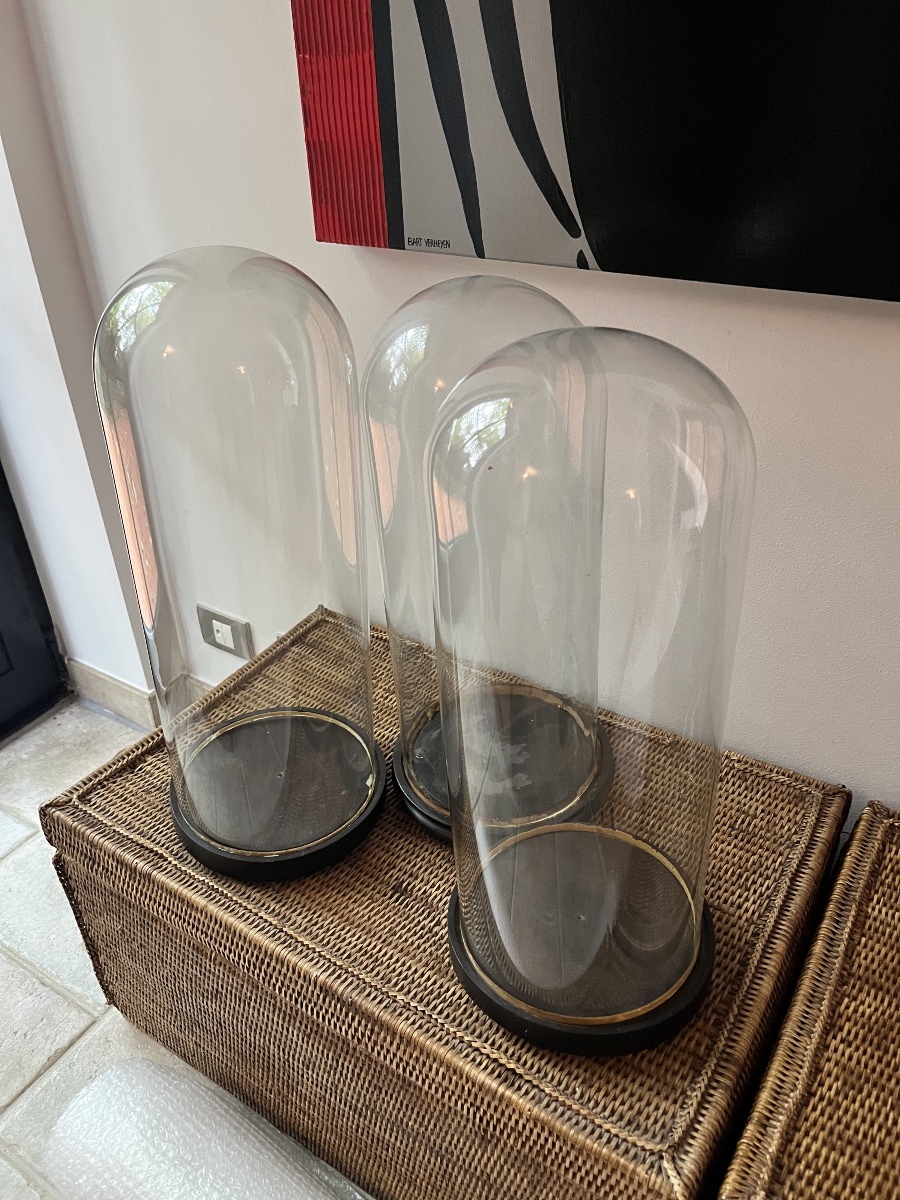 3 cloches en verre soufflé, 19e-photo-2