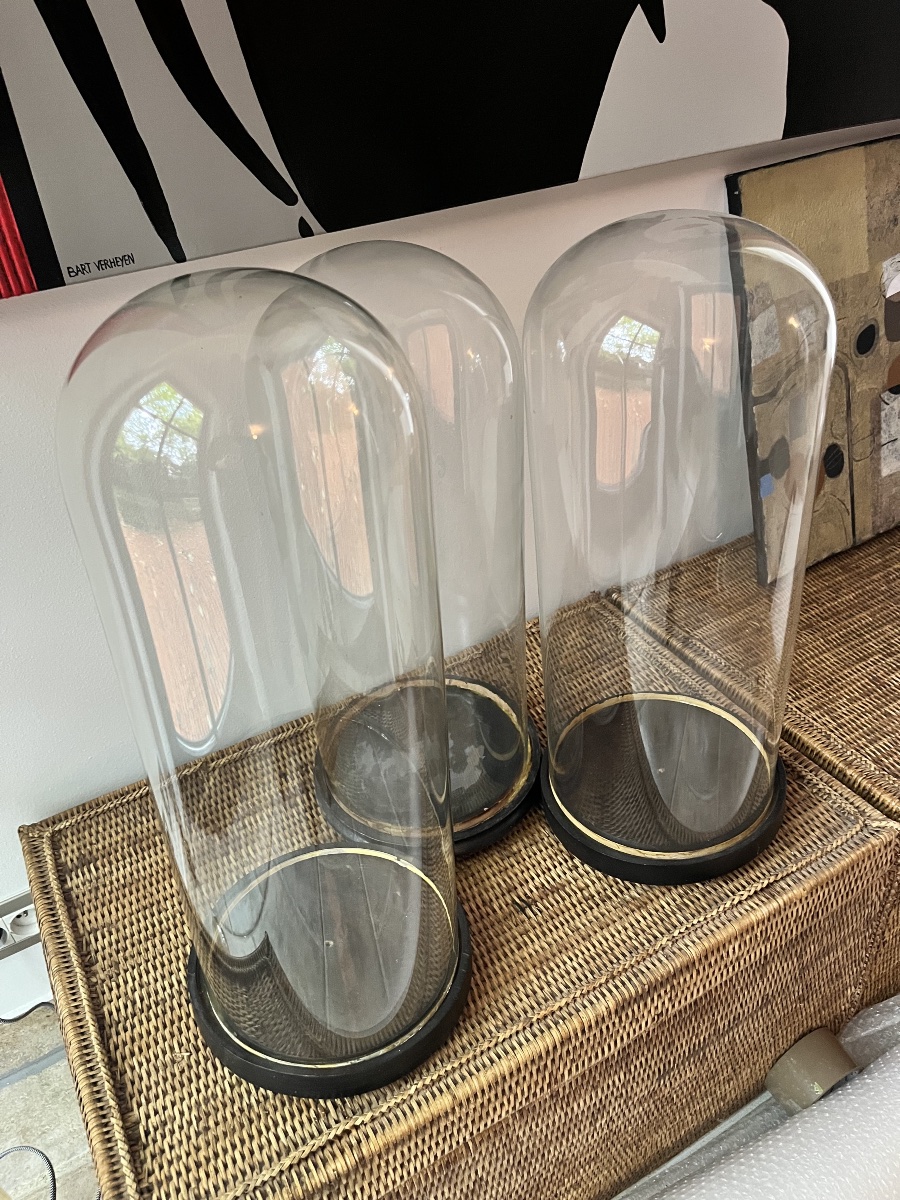 3 cloches en verre soufflé, 19e-photo-3