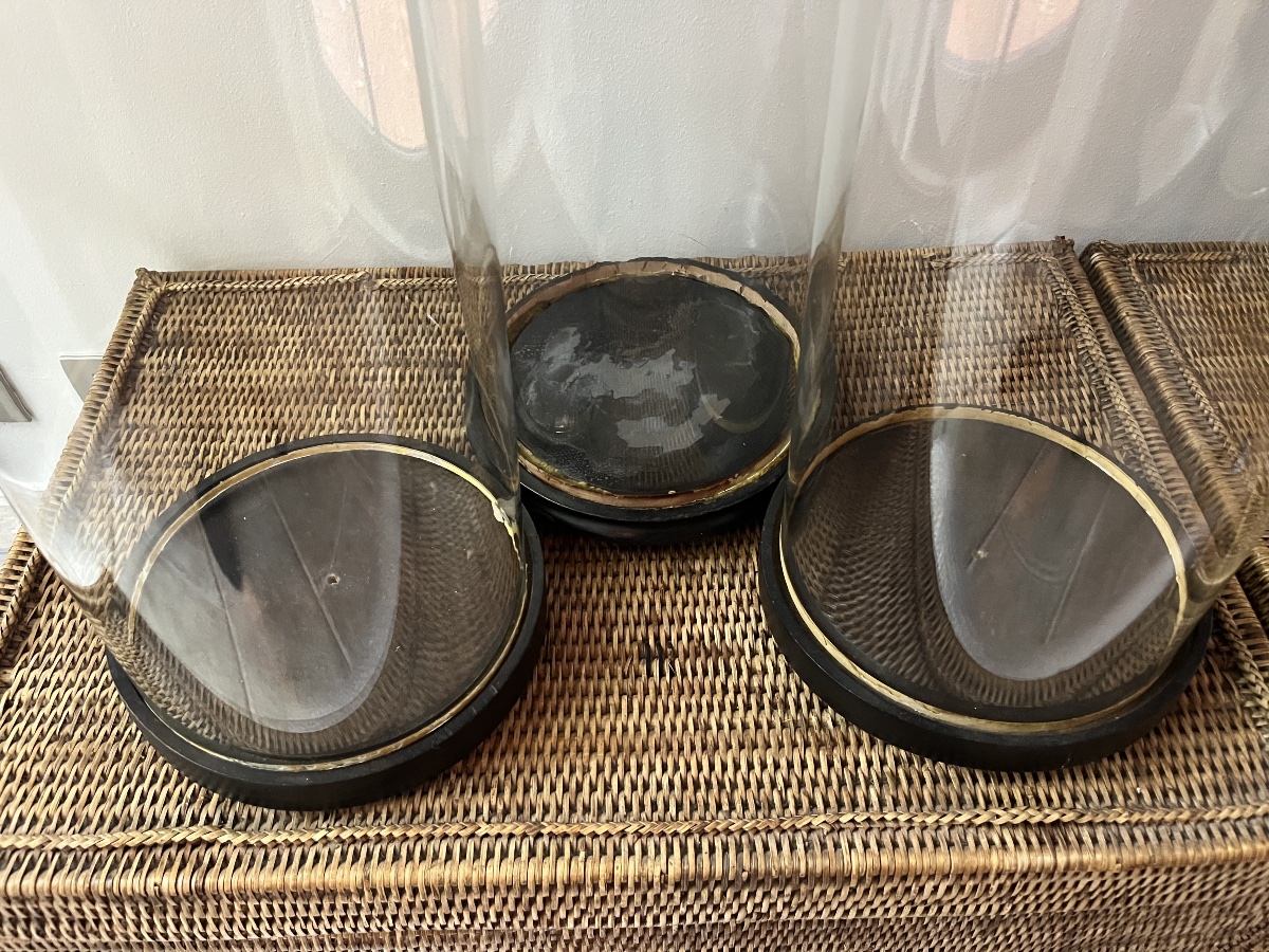 3 cloches en verre soufflé, 19e-photo-4