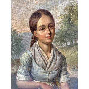 Paysanne au panier , XIXème.