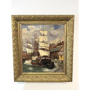 Le port , signature illisible