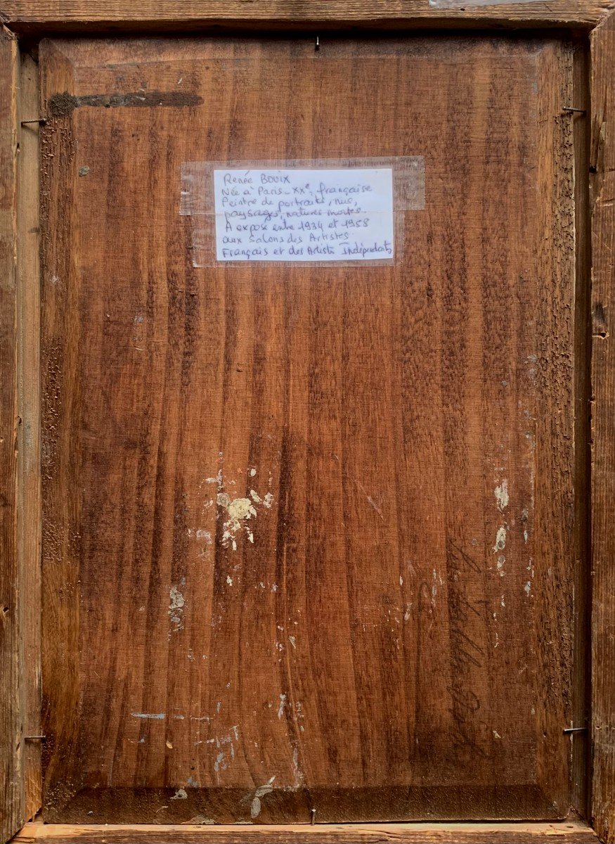 Les Sables d'Olonne Huile Sur Panneau Signée Renée Bouix XXème Siècle Ecole Française-photo-1