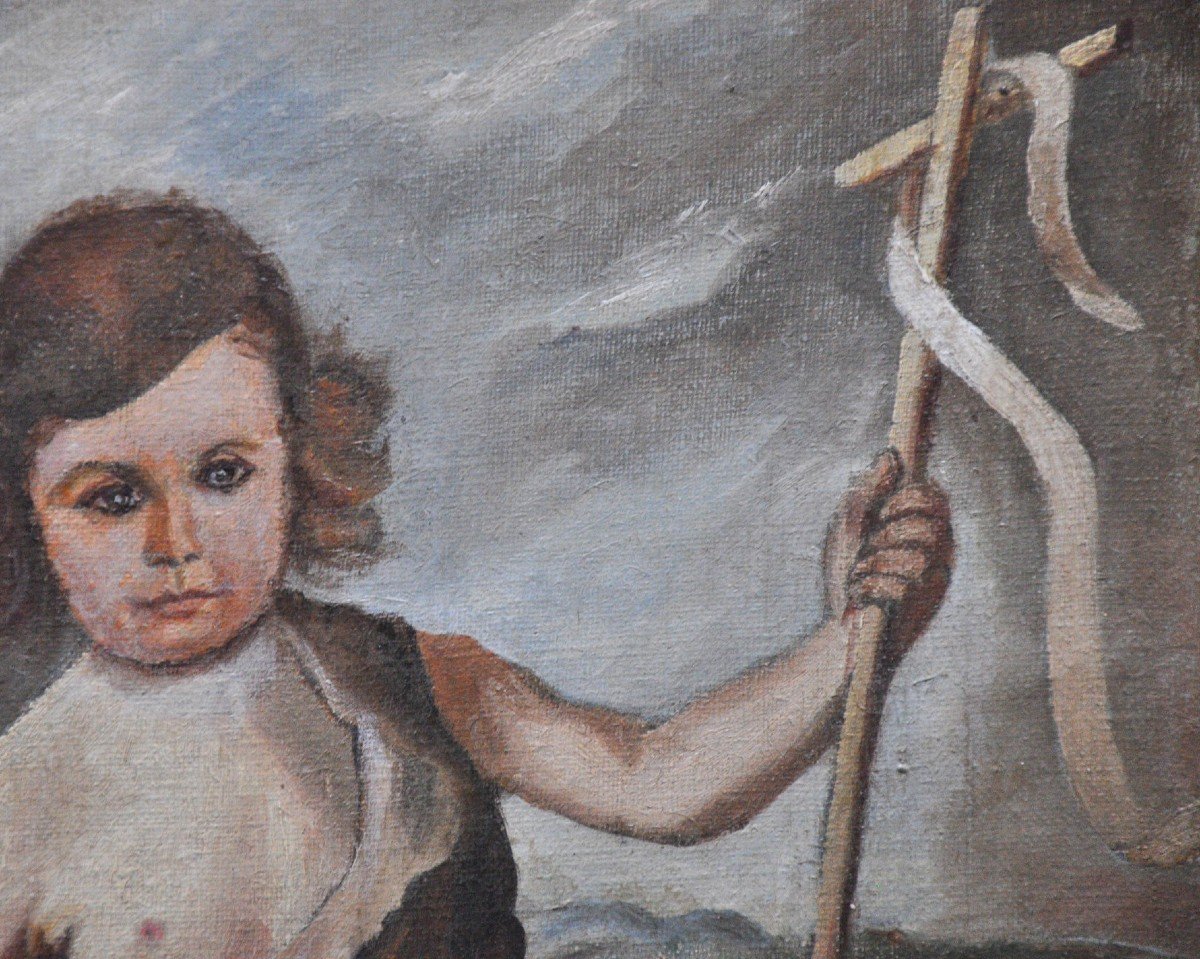 Le Petit Berger Huile Sur Toile Fin 19ème Ecole Française-photo-1