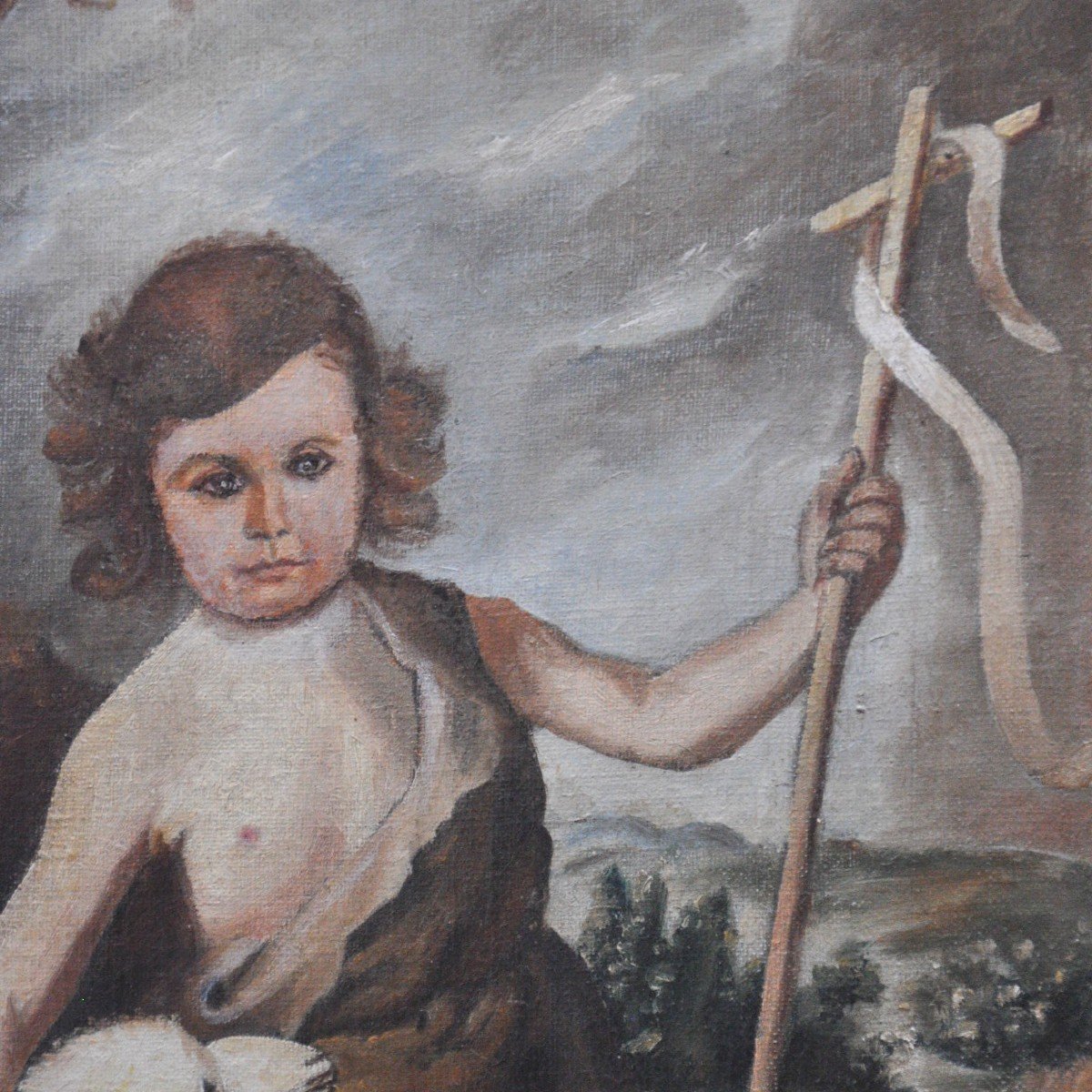 Le Petit Berger Huile Sur Toile Fin 19ème Ecole Française-photo-2