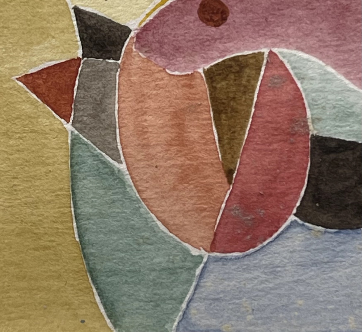 Abstraction Watercolor On Paper Under Glas . XX Century-photo-3