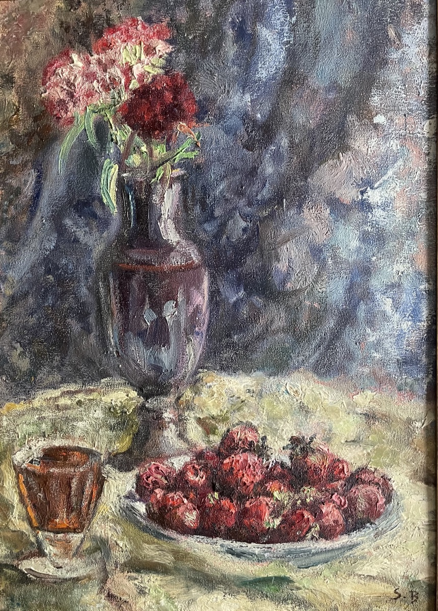 Un verre, des fraises et des fleurs-photo-2