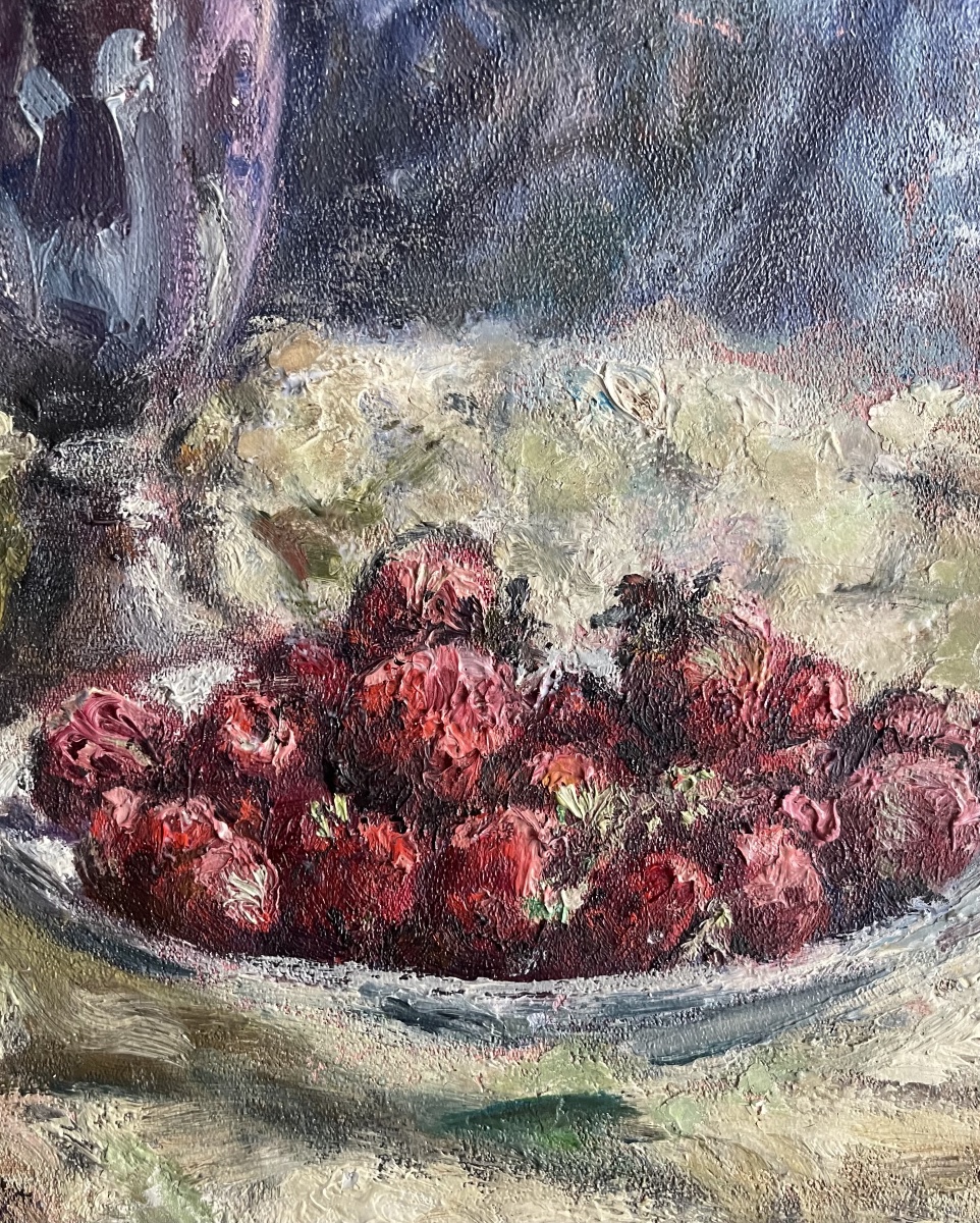 Un verre, des fraises et des fleurs-photo-4
