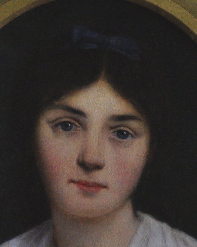 Portrait De Femme  Huile Sur Toile Signée Marguerite Dupuy XIXème Siècle -photo-3