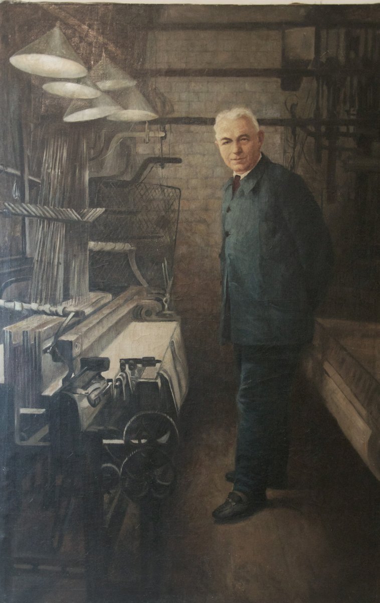 Portrait Of An Industrial  Oil On Canvas Twentieth Century