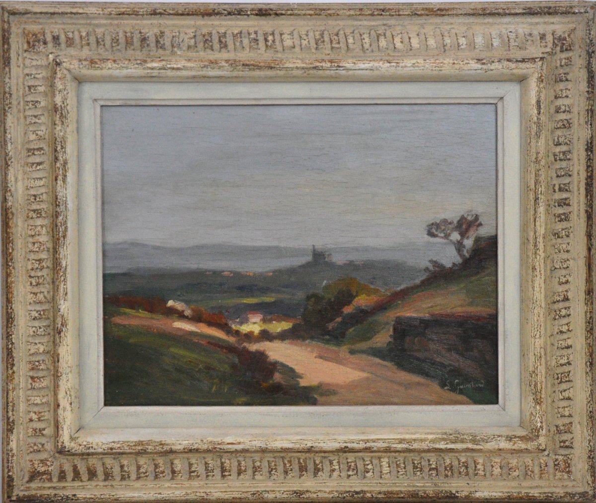 Saint-Fortunat, Huile Sur Bois, Signée Lucienne Guimbard, XXème Siècle