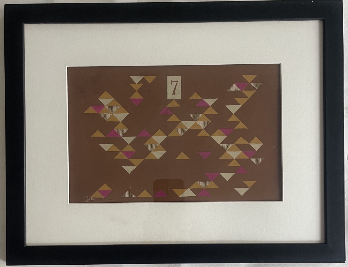 Gouache géométrique XXème Siècle