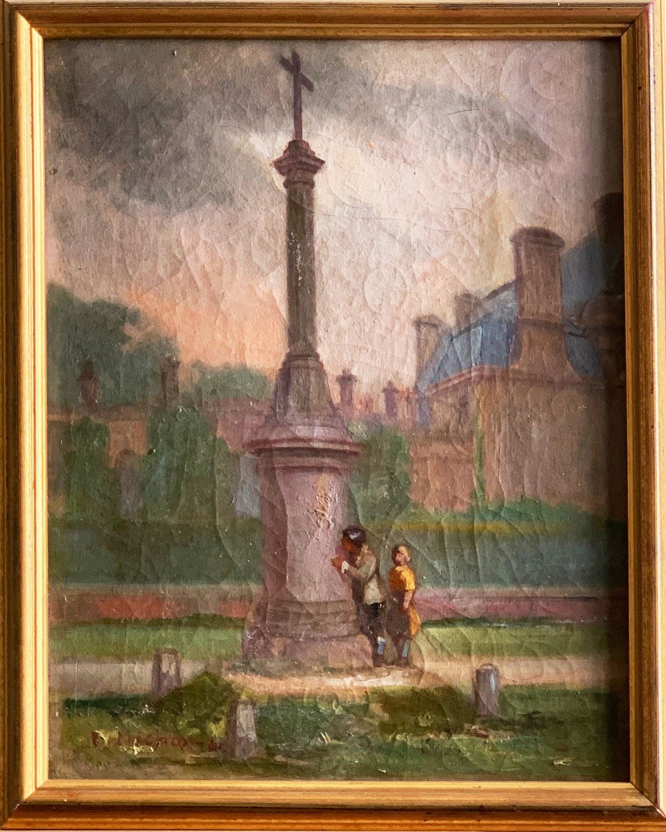 Cache Cache Oil On Canvas Signed Edouard Michon French School 19th Century