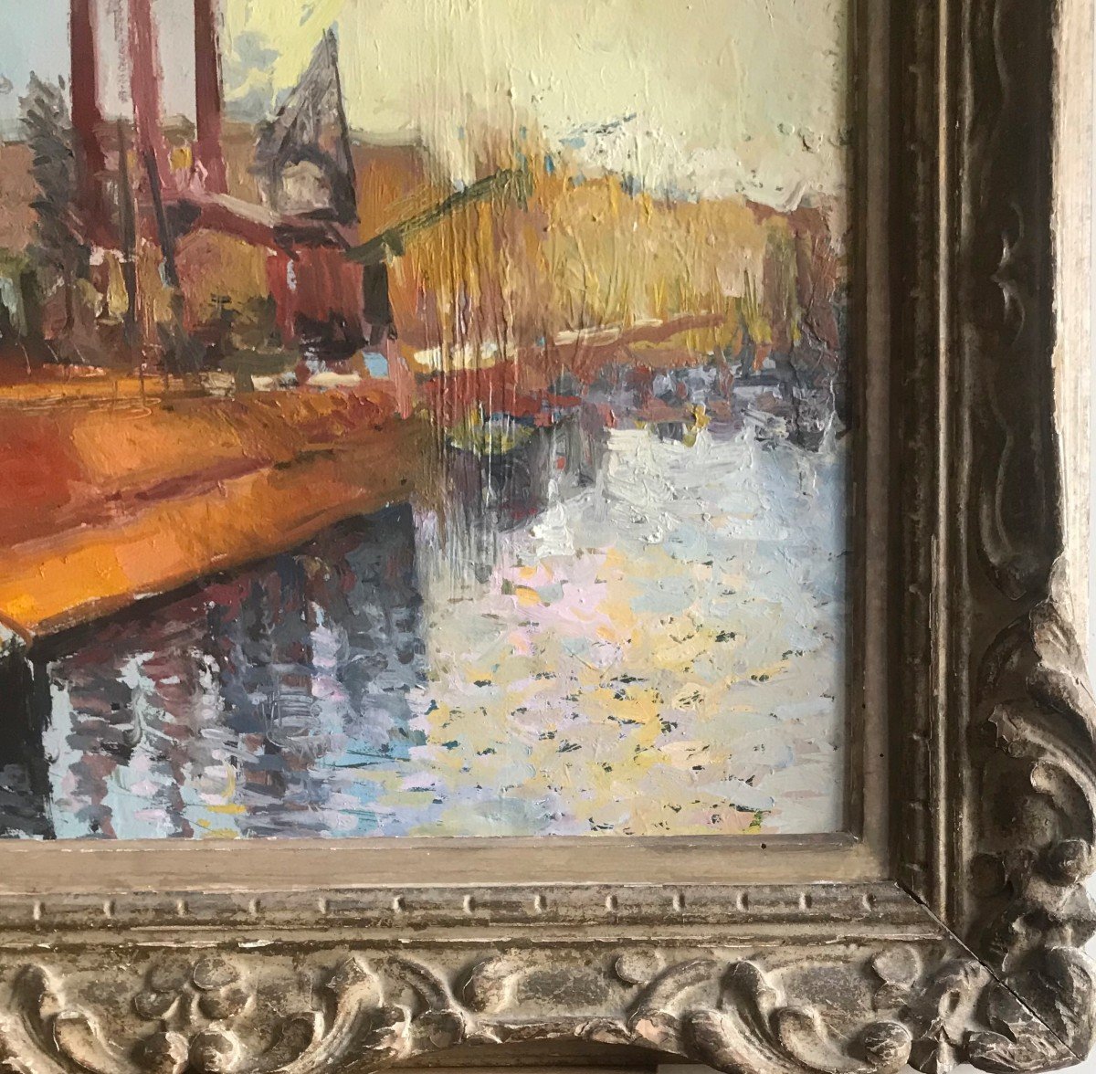 Paysage Industriel Huile Sur Toile Ecole Française XXème Siècle-photo-2