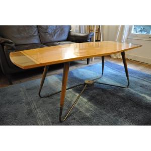 Table Basse Danoise Piètement à Entretoise Estampillée Jese Mobel 3161  