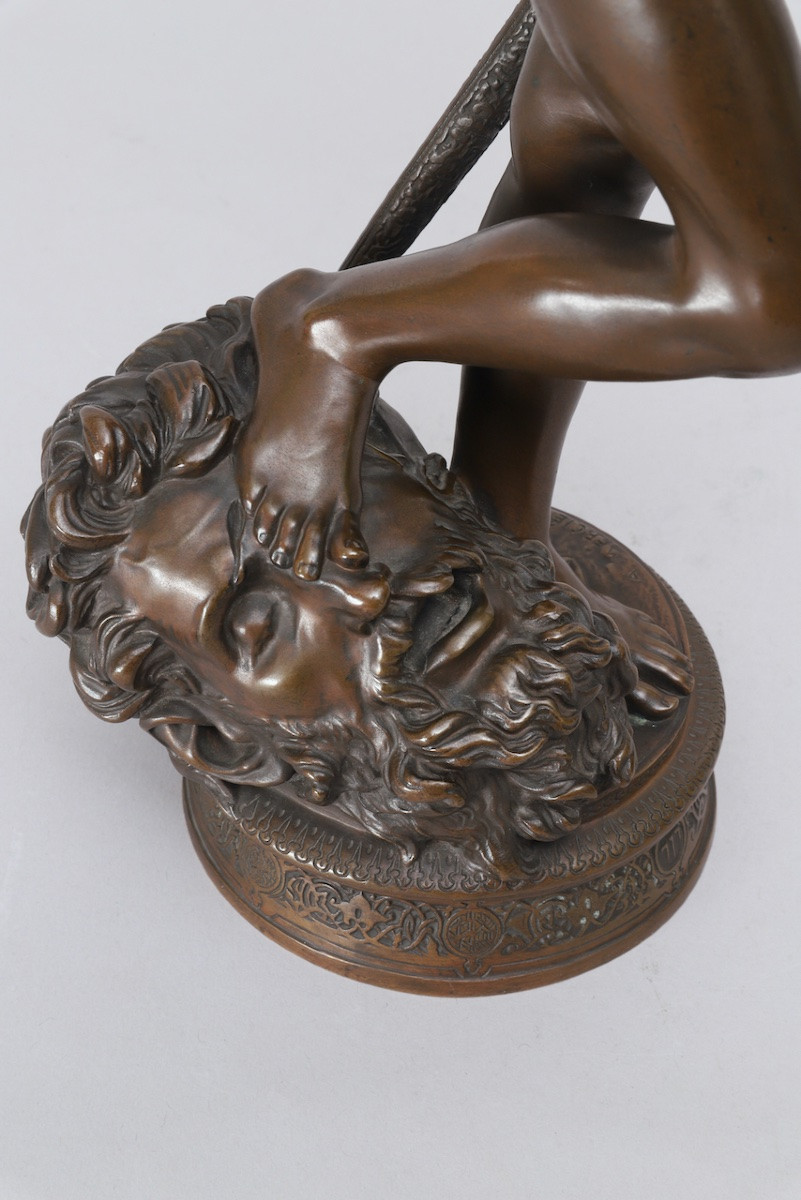 Antonin Mercié (1845 - 1916) - David, Conqueror Of Goliath-photo-2