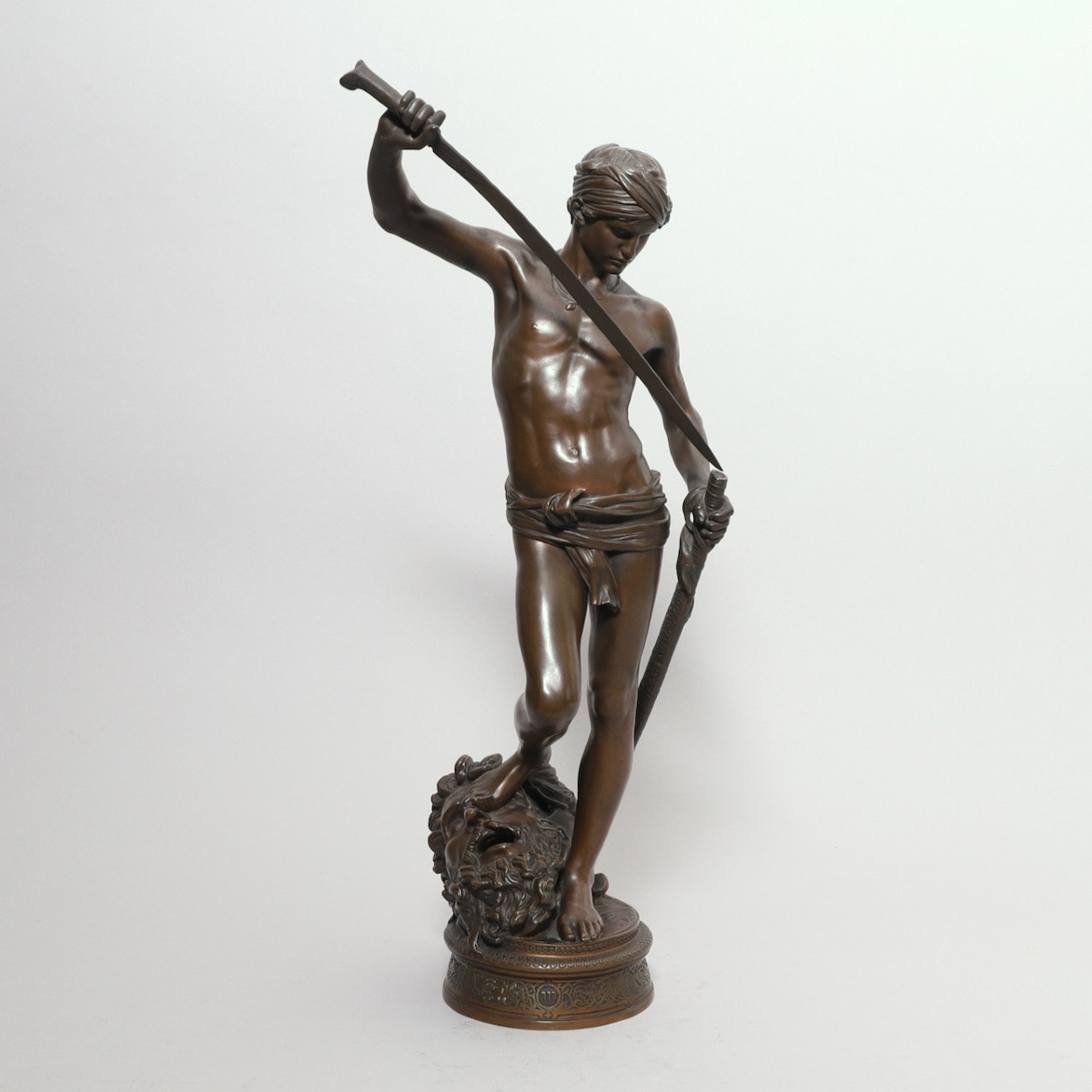Antonin Mercié (1845 - 1916) - David, Conqueror Of Goliath-photo-6