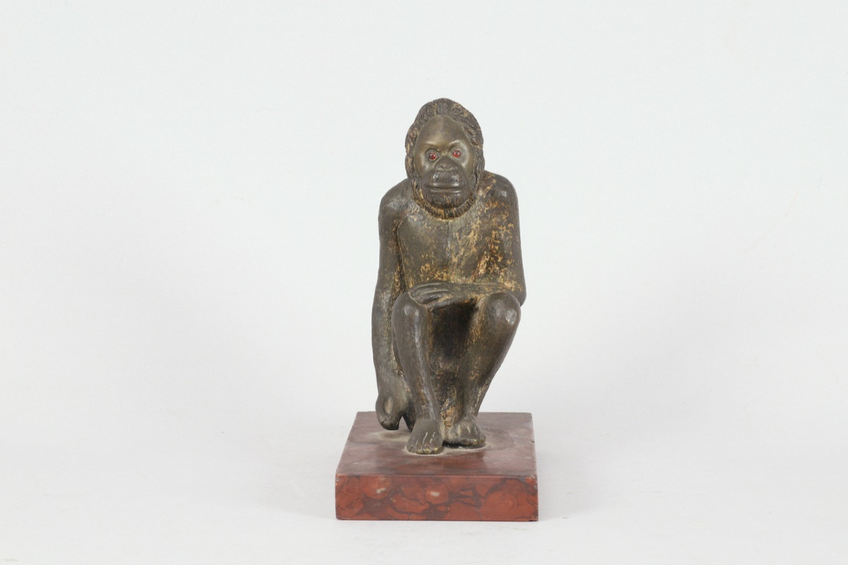 Statuette de singe en bronze-photo-4
