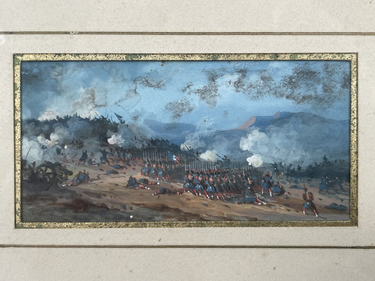 Eugène Bazin — Gouaches victoire française-photo-3