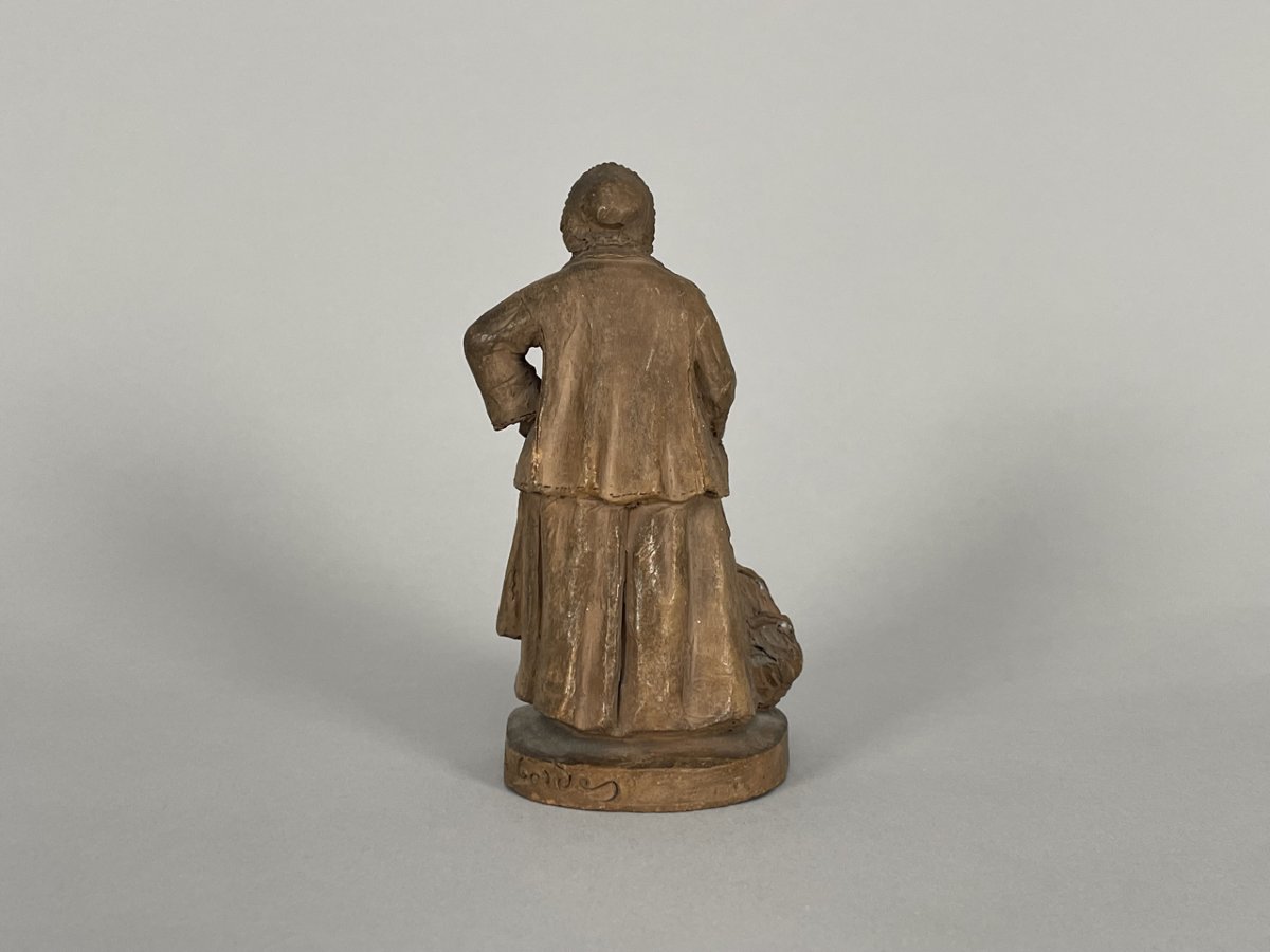 Statuette en terre cuite intitulée « a la barque ! », Hylorin & Cie, vers 1900.-photo-3