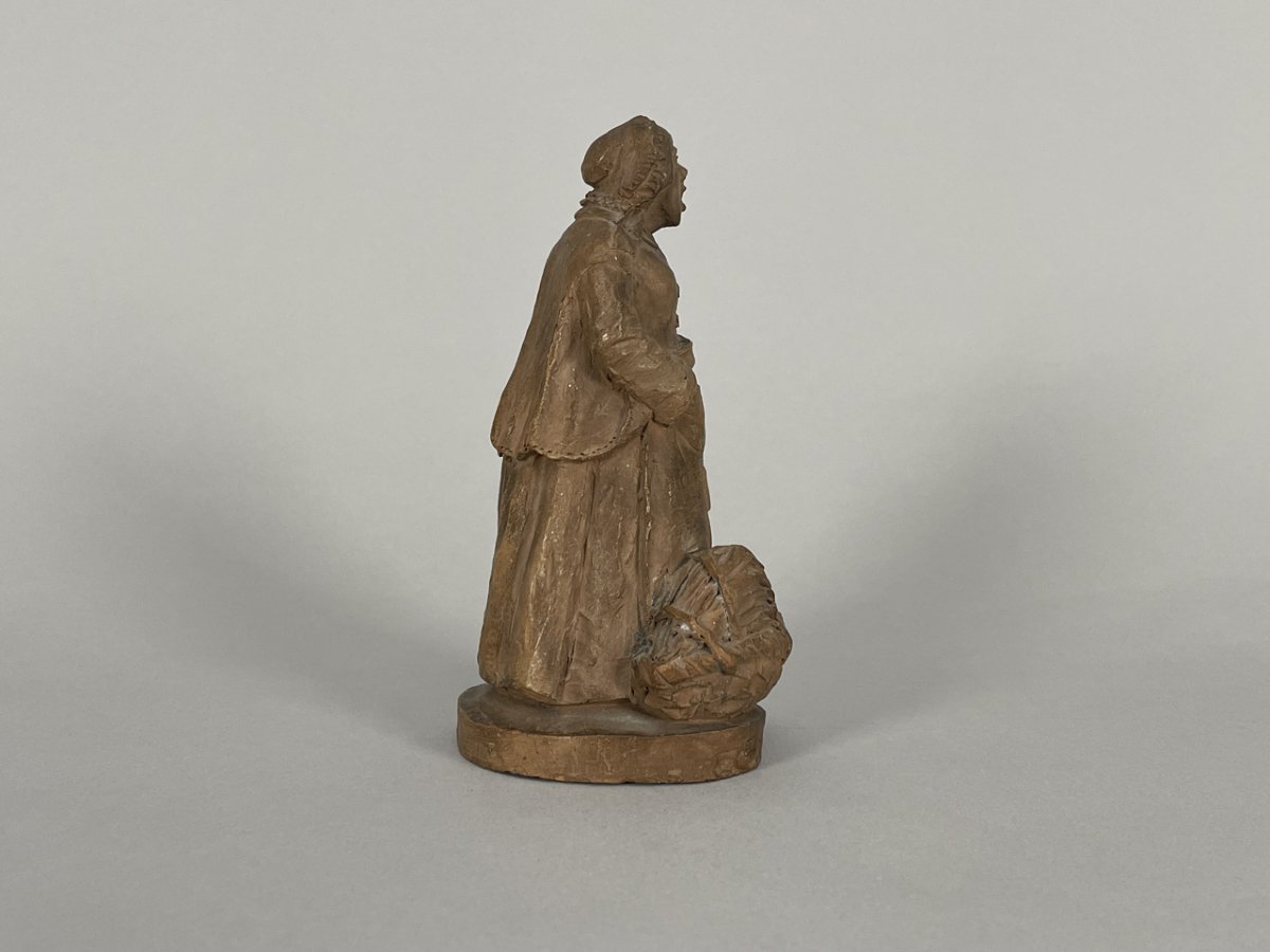 Statuette en terre cuite intitulée « a la barque ! », Hylorin & Cie, vers 1900.-photo-4