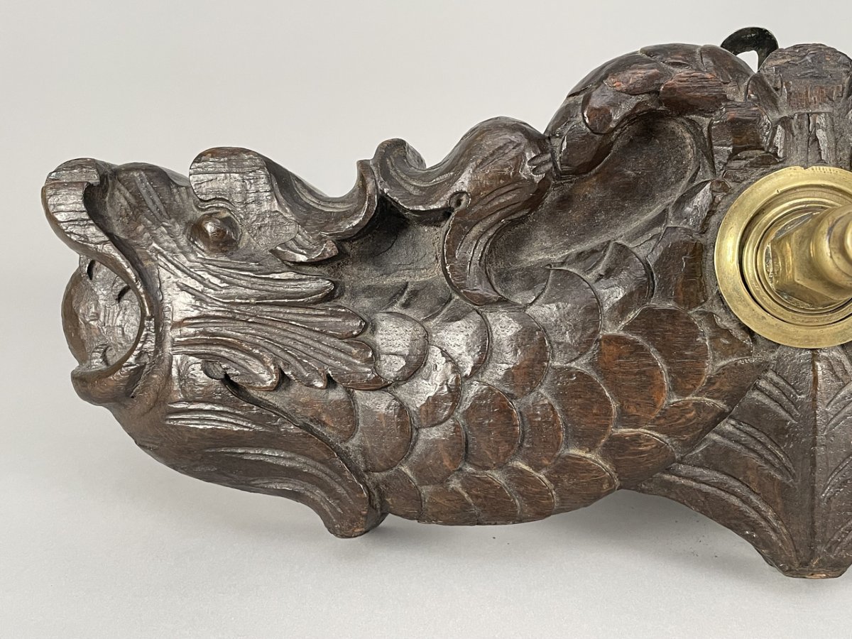 A Carved Fruitwood Cask Lock, Second Half Of The 18th Century.-photo-3