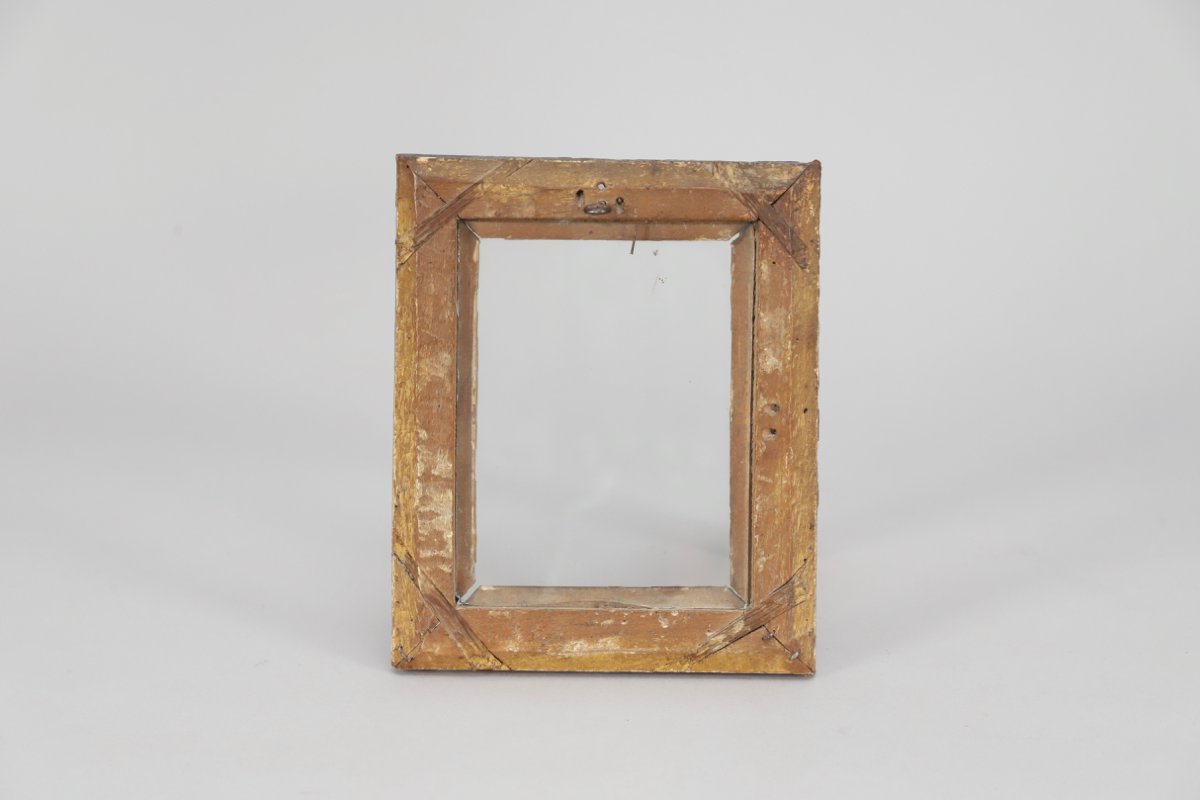 Paire de cadres Louis XIII, bois sculpté doré-photo-3