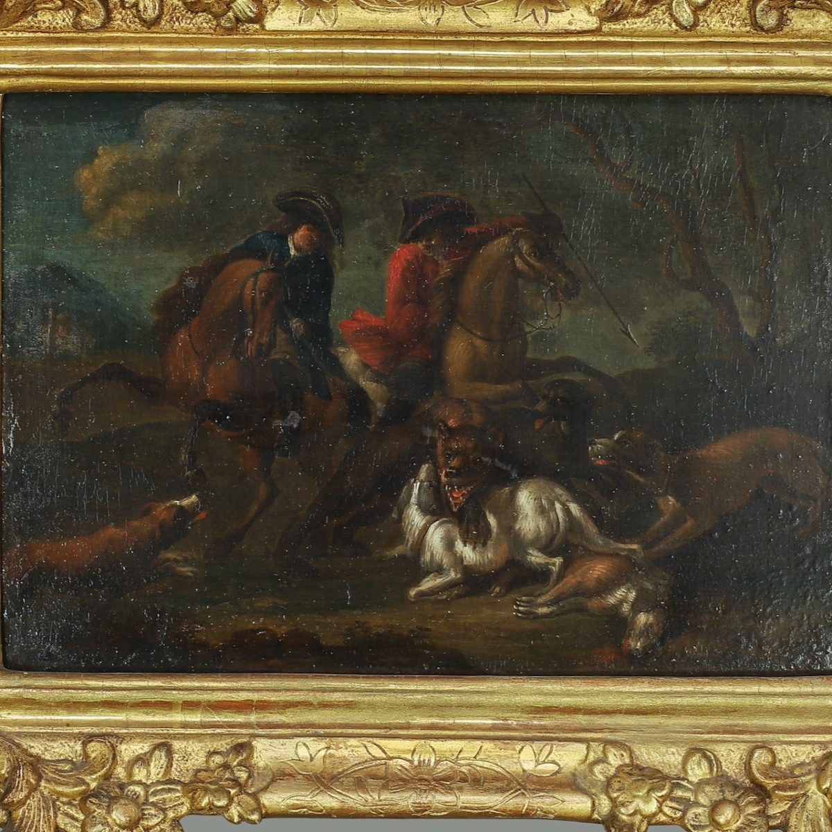 Regence Frame With Bear Hunt Scene-photo-2