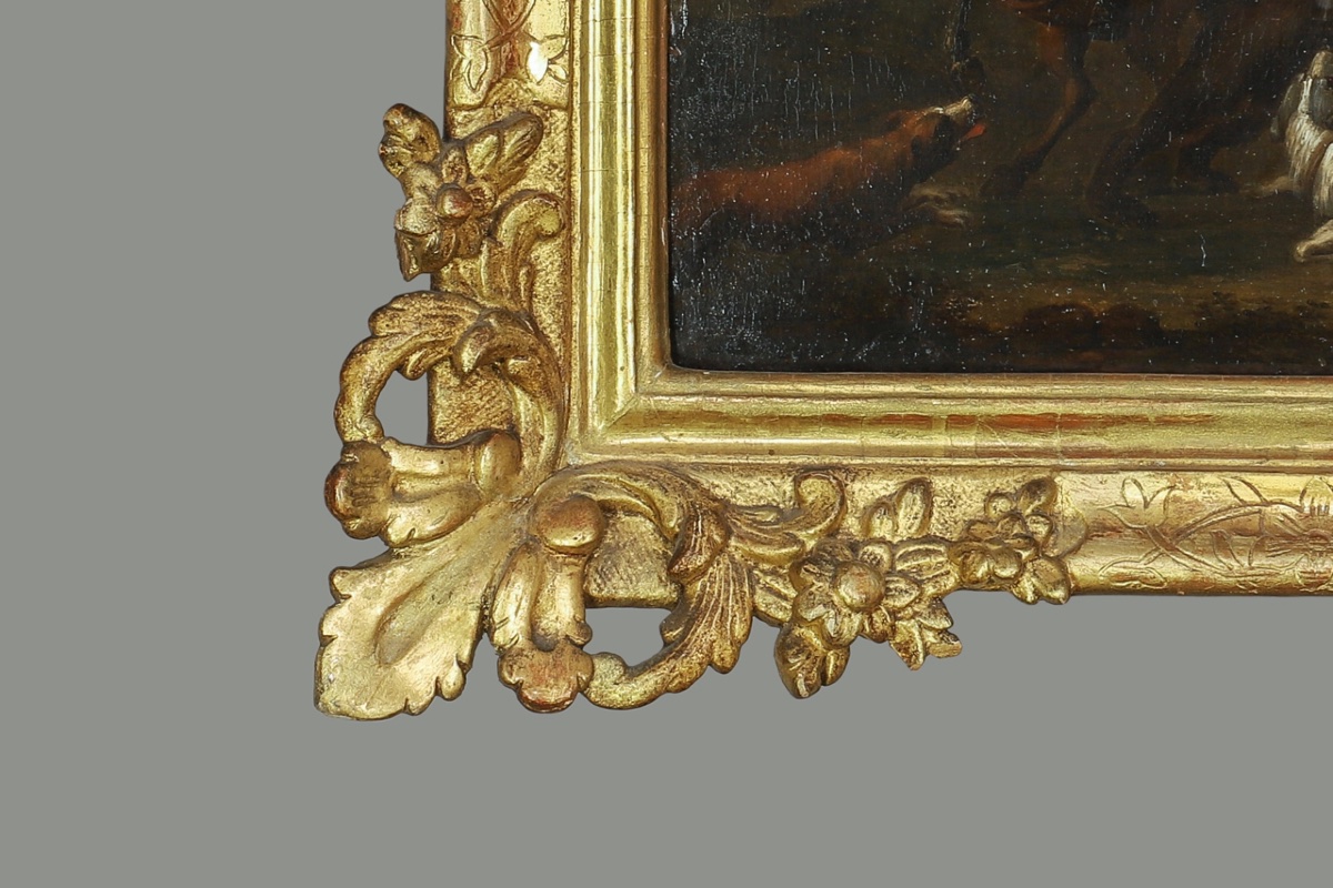 Regence Frame With Bear Hunt Scene-photo-3