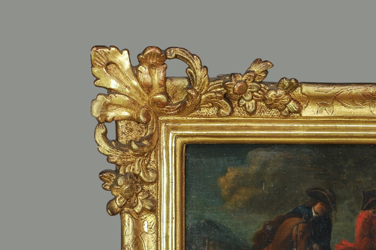 Regence Frame With Bear Hunt Scene-photo-4