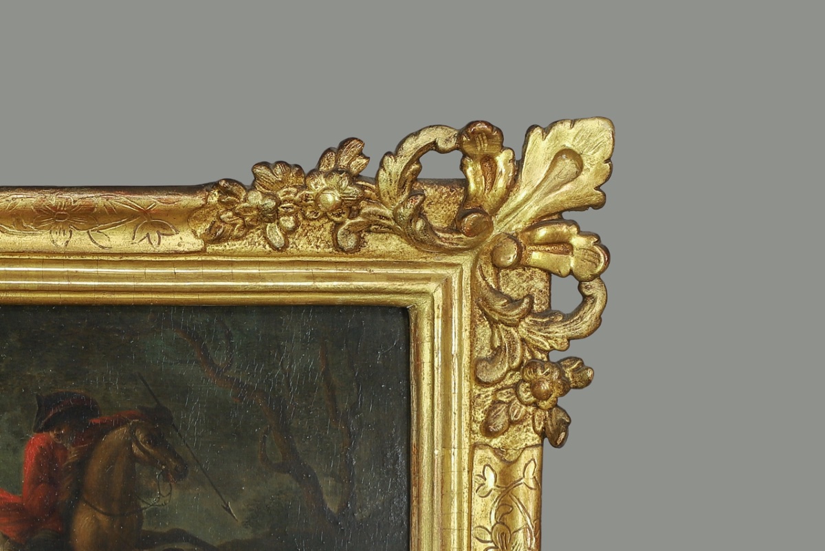 Regence Frame With Bear Hunt Scene-photo-1
