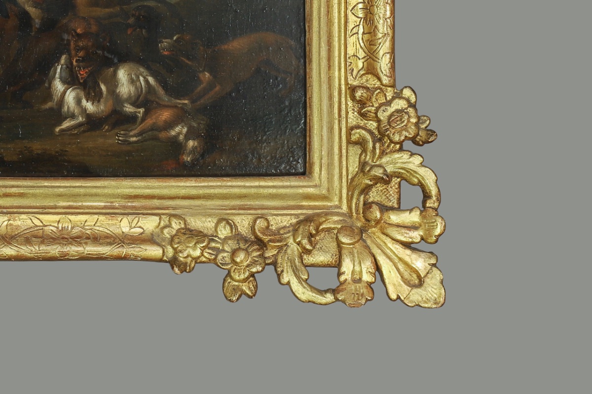Regence Frame With Bear Hunt Scene-photo-2