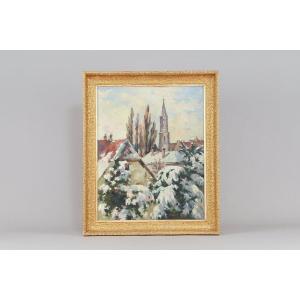 Vue enneigée de Strasbourg par Robert Kuven