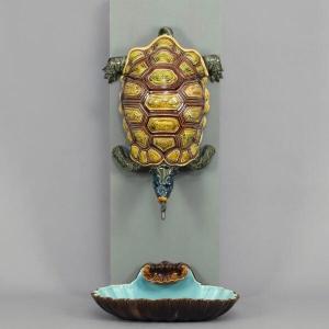 Turtle Wall Fountain — Sarreguemines Porcelain