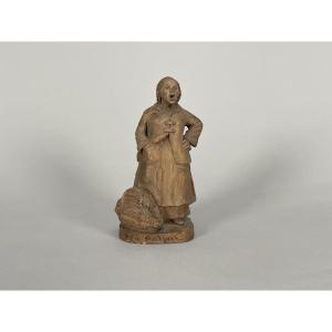 Statuette en terre cuite intitulée « a la barque ! », Hylorin & Cie, vers 1900.