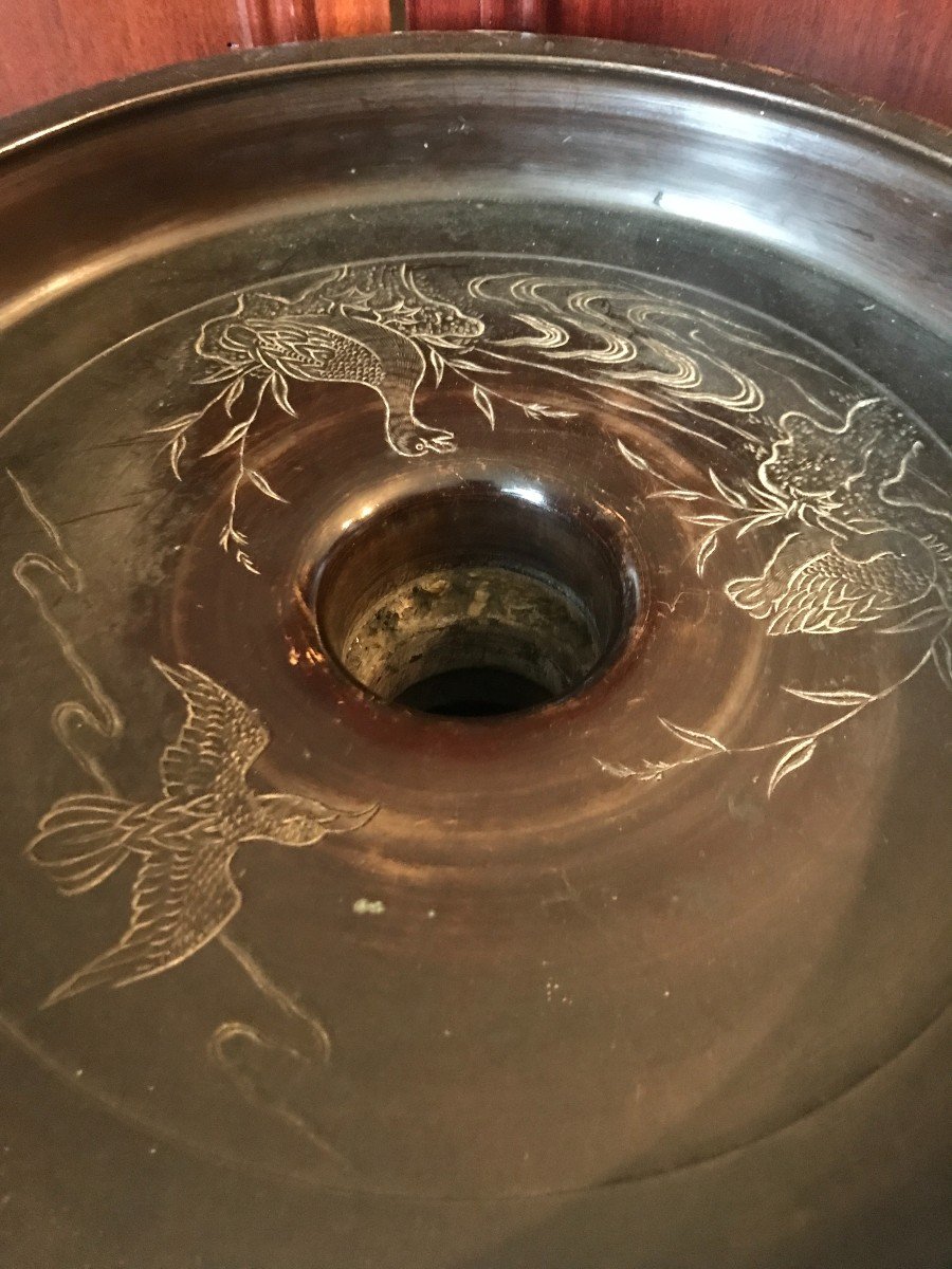 Large Japanese Bronze Vase, Meiji Period, 19th Century-photo-1