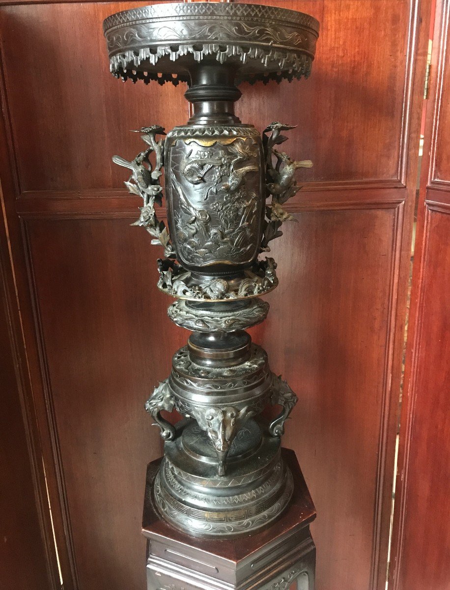 Grand vase en bronze Japon époque Meiji , XIXème siècle