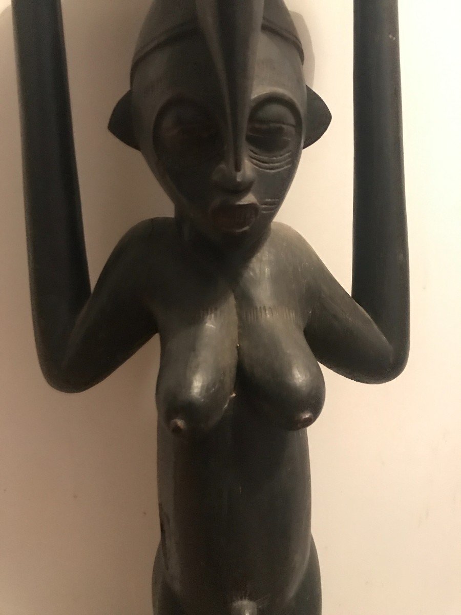 Africanist Bolster In Carved Wood Circa 1930-photo-4