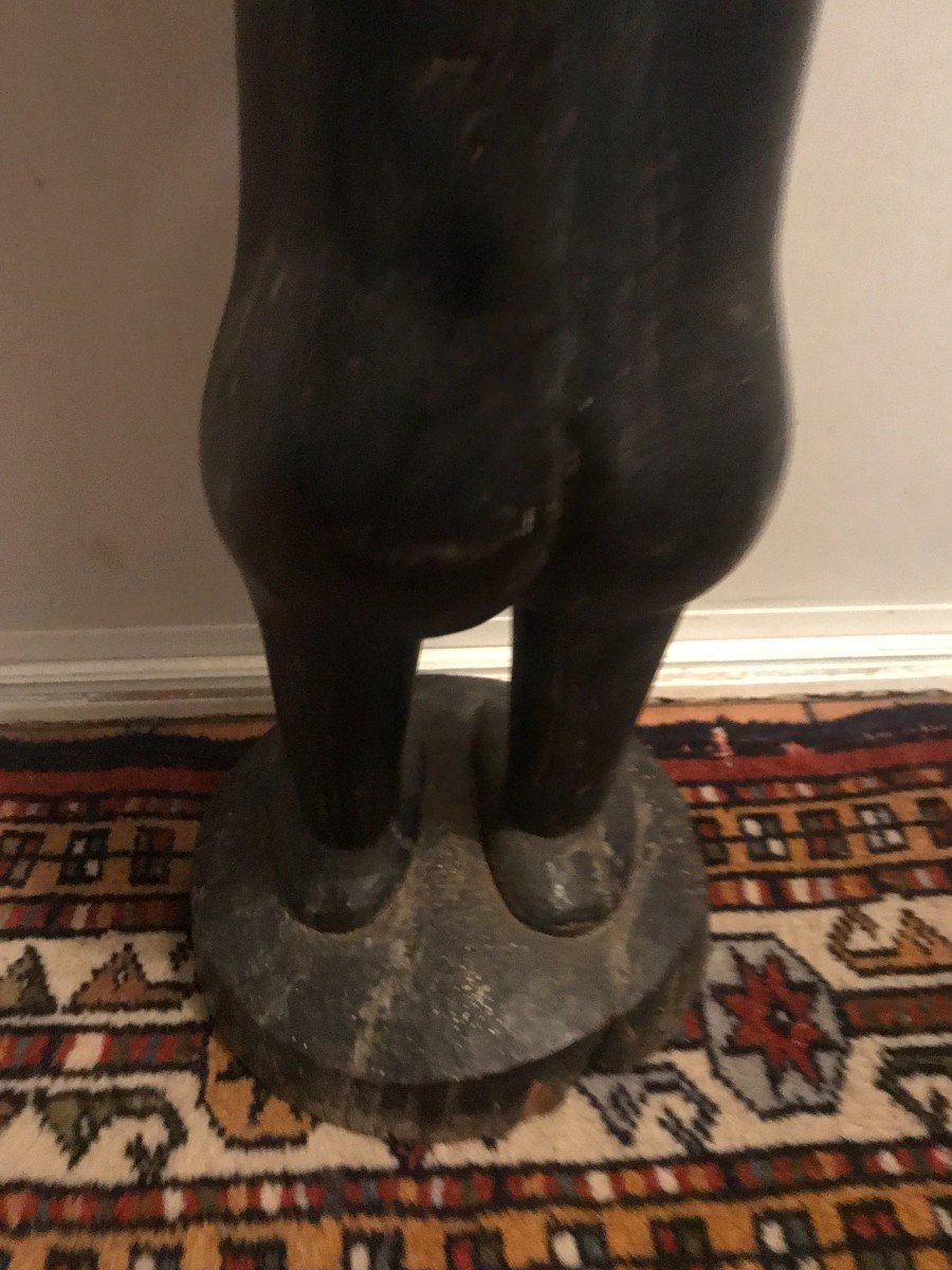 Africanist Bolster In Carved Wood Circa 1930-photo-3