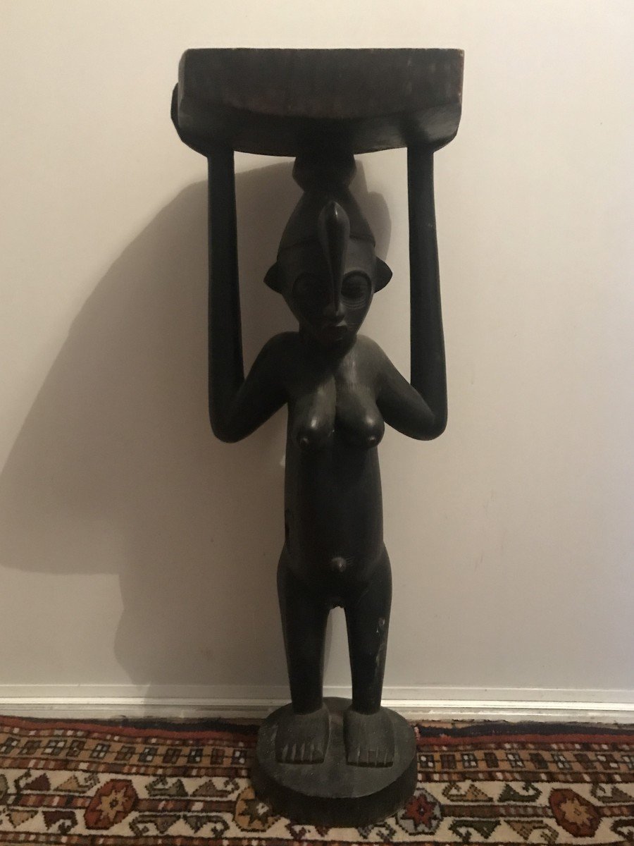 Africanist Bolster In Carved Wood Circa 1930