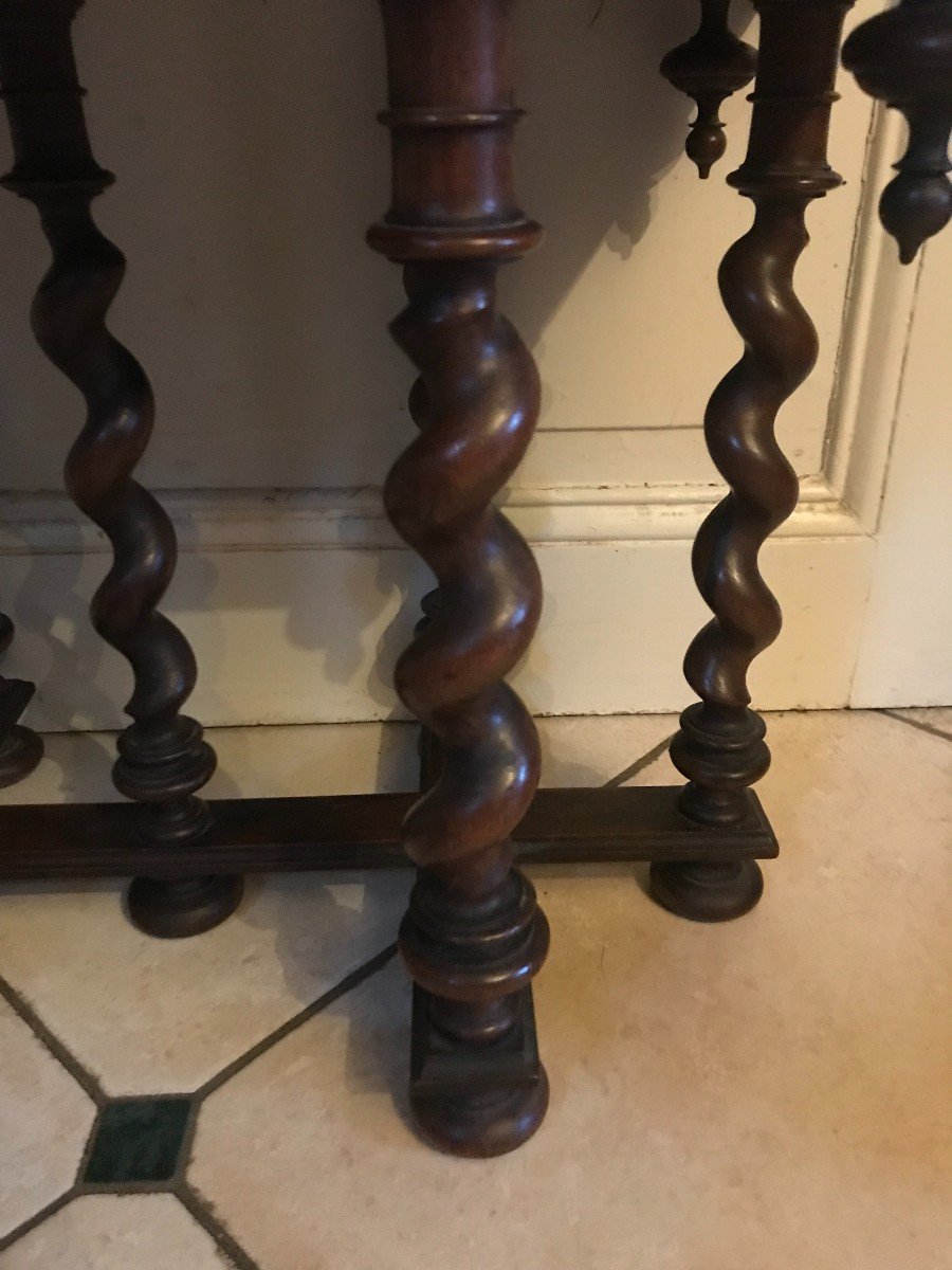 Louis XIII Style Stool In Walnut-photo-4