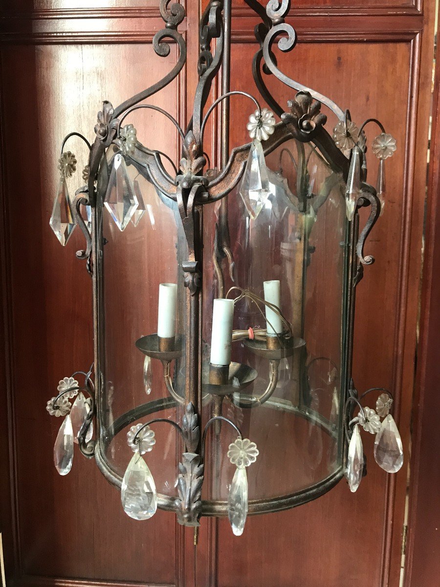 Louis XV Style Lantern In Golden Iron Late 20th Century-photo-2